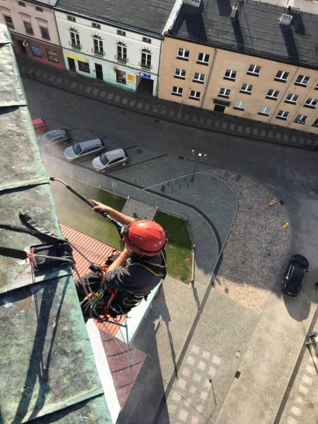 Mycie wysokociśnieniowe na wysokości